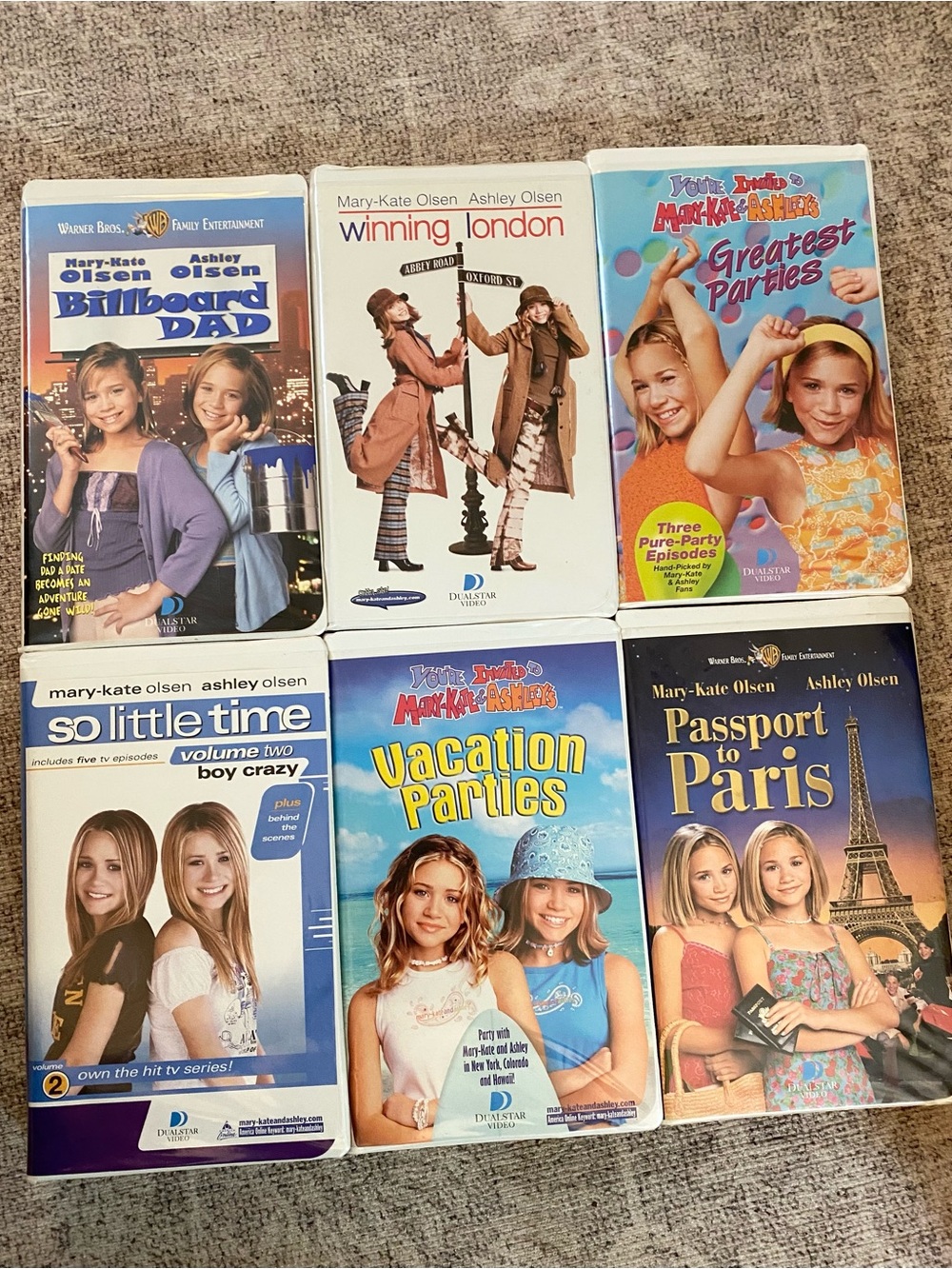 Lot Of 6 Mary-Kate & Ashley Olsen VHS Passport To Paris Billboard Dad Olsen Twin